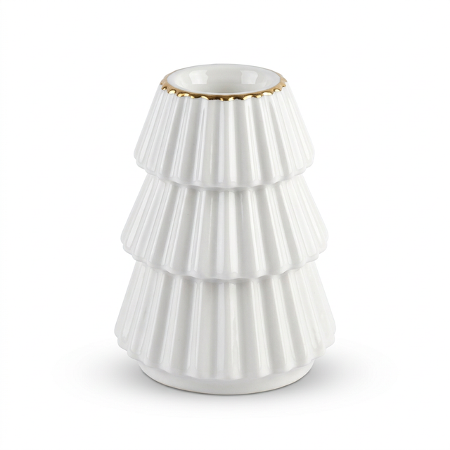 Ceramic Candle Holder White – 10cm