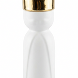Ceramic Candle Holder with Crown-Style Rim – 15 cm

