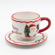 Ceramic Christmas Cup and Saucer Set - 300ml