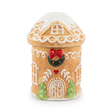 Ceramic Christmas Gingerbread House Candy Jar with Lid - 18×10cm