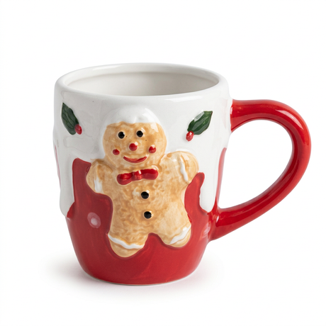 Ceramic Christmas Gingerbread Man Mug - 300ml