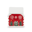 Ceramic Christmas House Candy Jar with Lid - 10×9cm