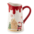 Ceramic Christmas Jug with Santa and Gingerbread House Design - 1 Litre