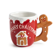 Ceramic Christmas Mug with Gingerbread Man Handle - 300ml
