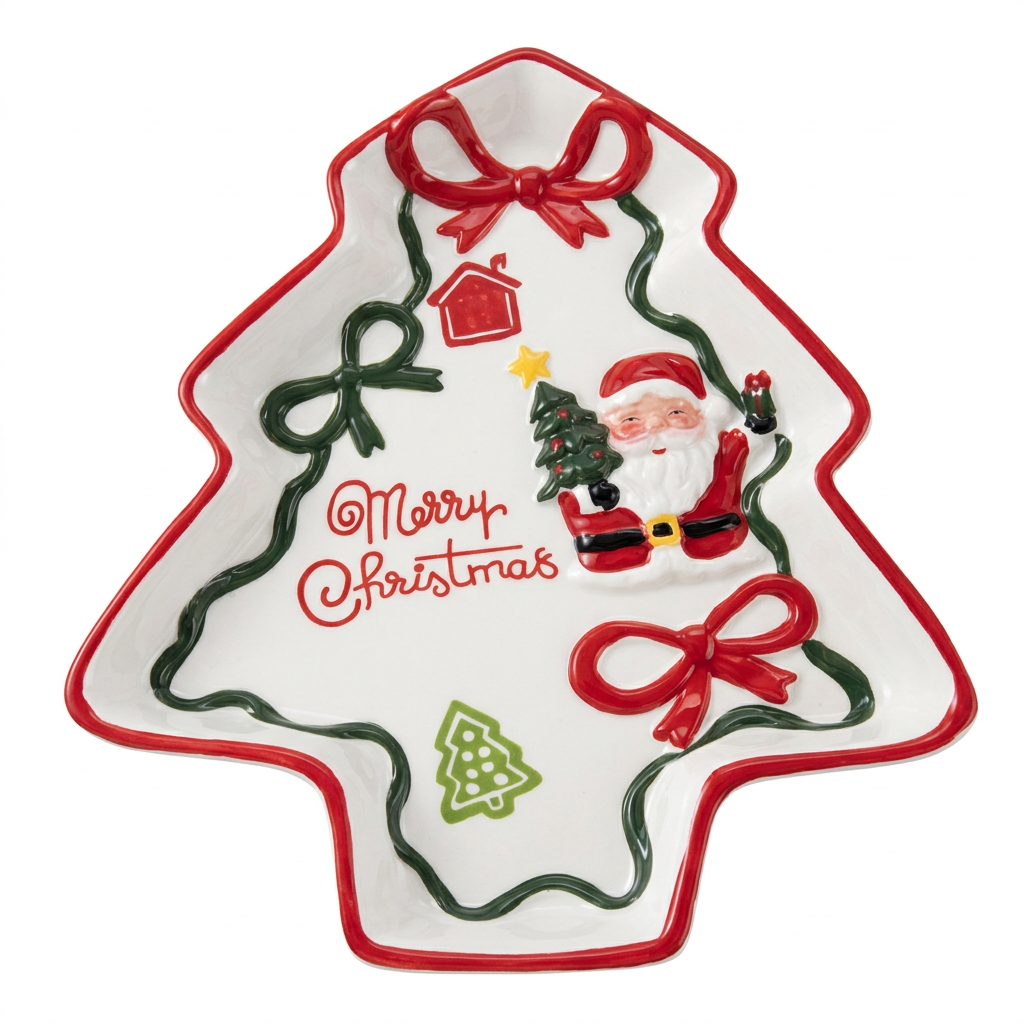 Ceramic Christmas Tree Candy Tray - 23×18cm