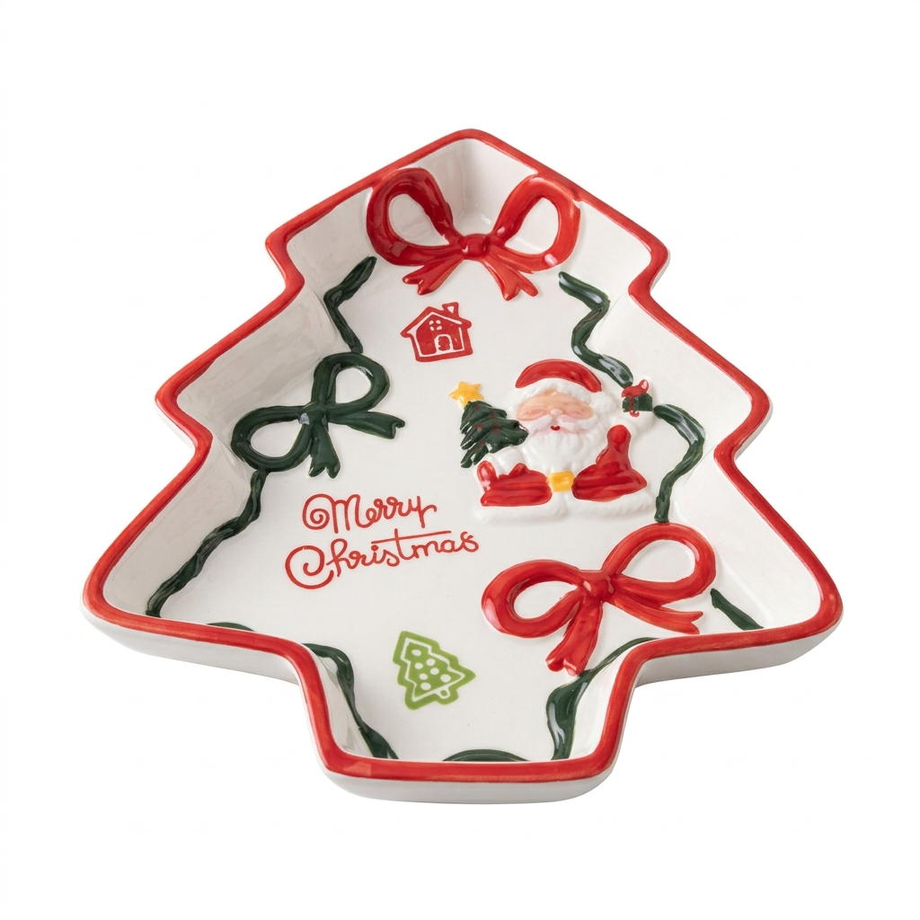 Ceramic Christmas Tree Candy Tray -  26×20cm