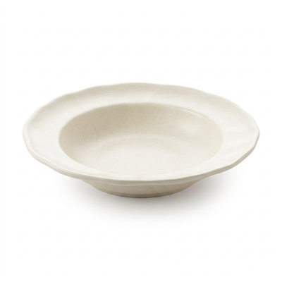 Ceramic Soup Plate with Scalloped Rim – 23cm