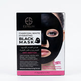 Estelin Charcoal White Hydrating Black Mask – Anti-Biotic Skin Renewal Sheet Mask (5 Sheets)