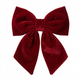 Christmas Bow Decoration with Velvet-Look Finish Red – 20×20cm