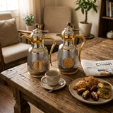 Ripple Vacuum Flask Set, 2 × 1 Litre, Silver with Gold