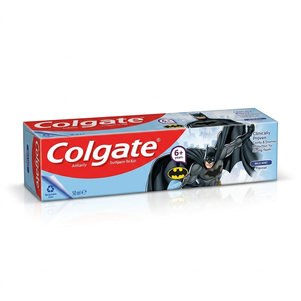 Colgate Batman Kids Toothpaste, Mild Mint, Ages 6+, 50 ml