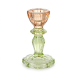 Crystal Candle Holder 11cm – Peach Amber & Light Green

