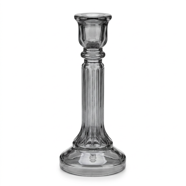 Crystal Candle Holder Grey - 20.5cm