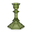 Crystal Candle Holder Olive Green - 14.5cm
