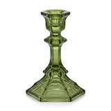 Crystal Candle Holder Olive Green - 14.5cm