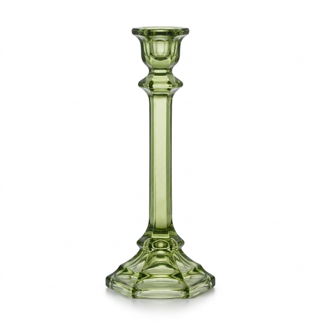 Crystal Candle Holder Olive Green – 24cm