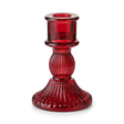 Crystal Candle Holder Red - 10.5cm