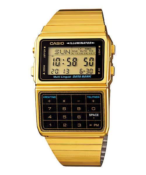 Casio Data Bank Men's Watch DBC-611G-1DF Gold Black
