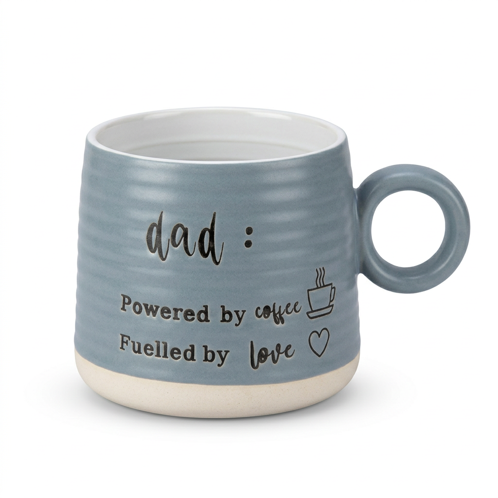 Danny Home Ceramic Dad Mug 425ml – Blue-Grey with Cream Base

