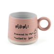 Danny Home Ceramic Mug 425 ml – Dusty Pink “Mom” Design with Round Handle

