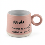 Danny Home Ceramic Mug 425 ml – Dusty Pink “Mom” Design with Round Handle

