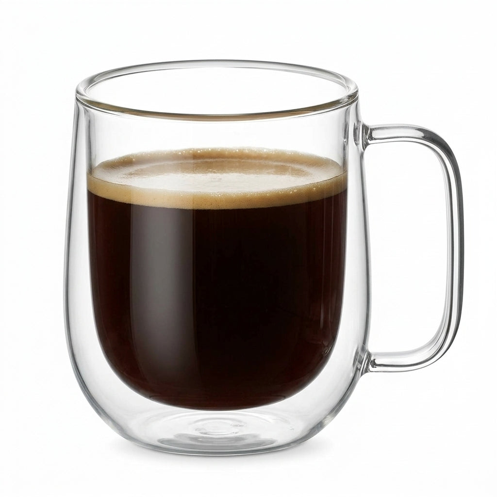 Blackstone Double-Wall Glass Tumbler Cups with Handles, 300 ml, Set of 2