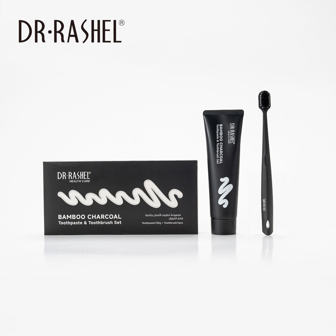 Dr Rashel Bamboo Charcoal Toothpaste (120g) & Toothbrush Set