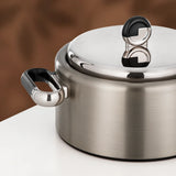 Almarjan 2 Pieces Hot Pot Set, Brushed Matt Nickel & Matt Black