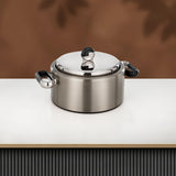 Almarjan 2 Pieces Hot Pot Set, Brushed Matt Nickel & Matt Black