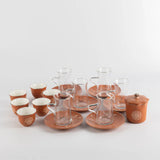 Otantik Octara - Tea Set (19-Pc) - Orange & Silver