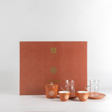 Otantik Octara - Tea Set (19-Pc) - Orange & Silver