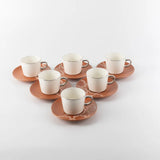 Otantik Octara - Espresso/Turkish Coffee Set (12-Pc) - Orange & Silver -115ml