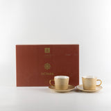Otantik Octara - Cappuccino Set (12-Pc) - Ivory & Gold - 240ml