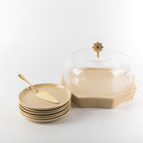 Otantik Octara - Cake Serving Set (9-Pc) - Ivory & Gold