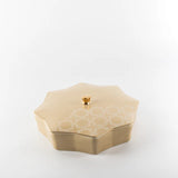 Otantik Octara - Large Decorative Canister - Porcelain - Ivory & Gold 10"*3"