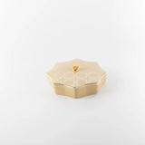 Otantik Octara - Medium Decorative Canister - Porcelain - Ivory & Gold - 7"*2"