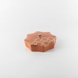 Otantik Octara - Medium Decorative Canister - Porcelain - Orange & Silver - 7"*2"