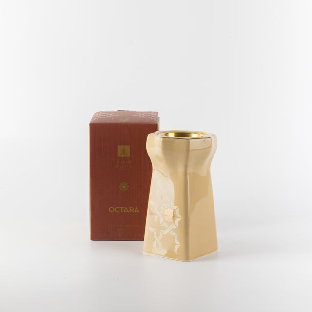 Otantik Octara - Incense Burner - Ivory & Gold 6"*3.5"