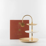 Otantik Octara - 3 Tier Cake Stand - Ivory & Gold 11"*10"