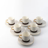 Otantik Sidrah - Espresso/Turkish Coffee Set (12-Pc) - Walnut Gold - 115ml