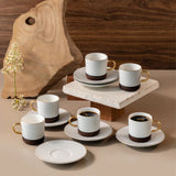 Otantik Sidrah - Espresso/Turkish Coffee Set (12-Pc) - Walnut Gold - 115ml