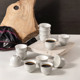 Otantik Sidrah - Arabic Coffee Cups Set (12-Pc) - Midnight Silver - 80ml