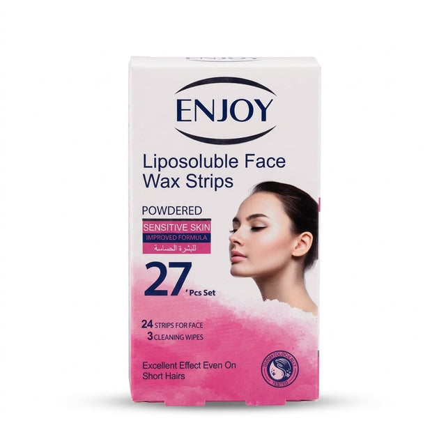 Enjoy Liposoluble Face Wax Strips for Sensitive Skin – 27-Piece Set