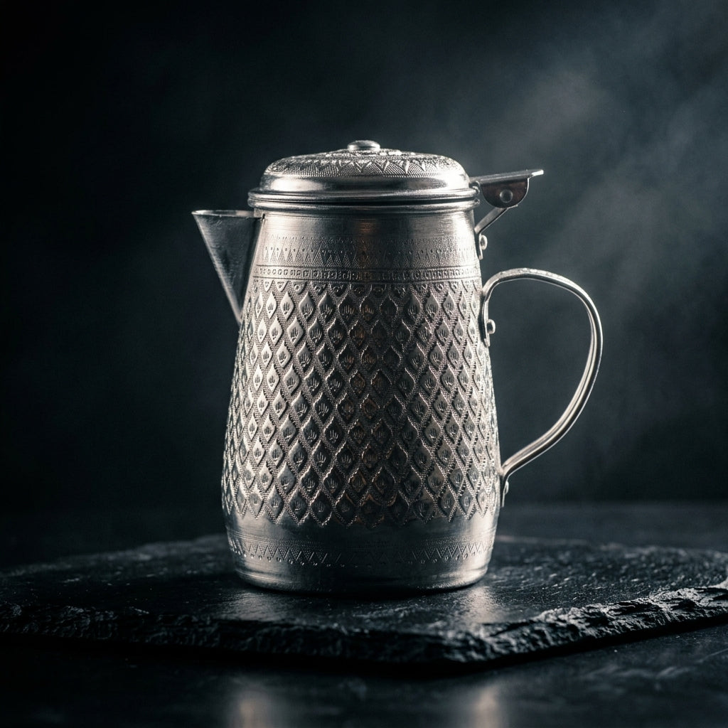 Diamonds Aluminium Pitcher with Embossed Design, Silver – 1 Litre