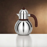 Almarjan Silver & Dark Wood Single Vacuum Flask 0.75L