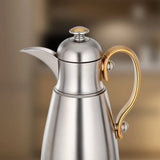 Almarjan Double Wall Vacuum Flask 1 Ltr, Matt Nickel & Matt Gold