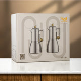 Almarjan Vacuum Flask Set, 2 Pieces – Matt Nickel & Matt Black