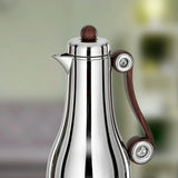 Almarjan 2 Pieces Vacuum Flask Set, Silver & Dark Wood