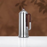 Almarjan 2 Pieces Vacuum Flask Set, Silver & Dark Wood