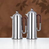 Almarjan 2 Pieces Vacuum Flask Set, Silver & Dark Wood